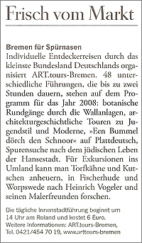 ArthurP. Zapf - ARTtours-Bremen - Die Zeit -Presseartike